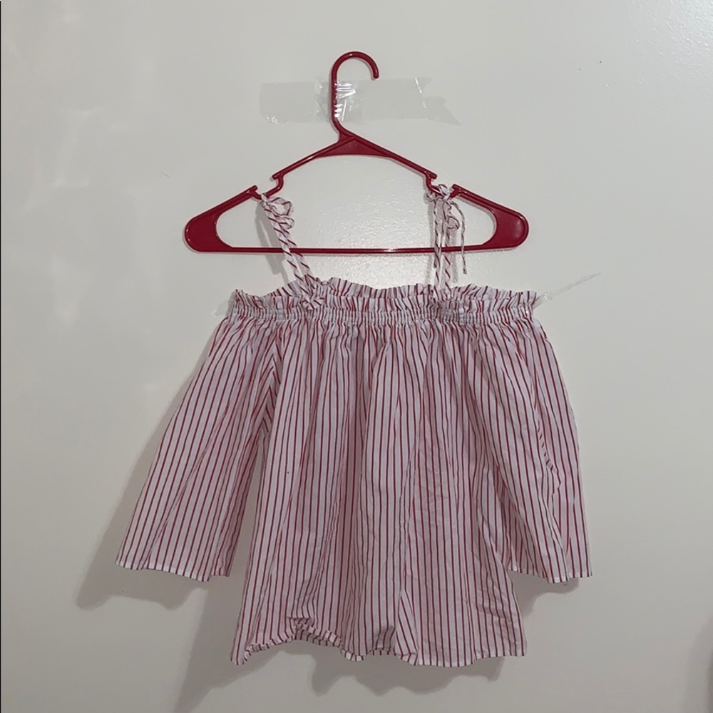 Striped off the shoulder top